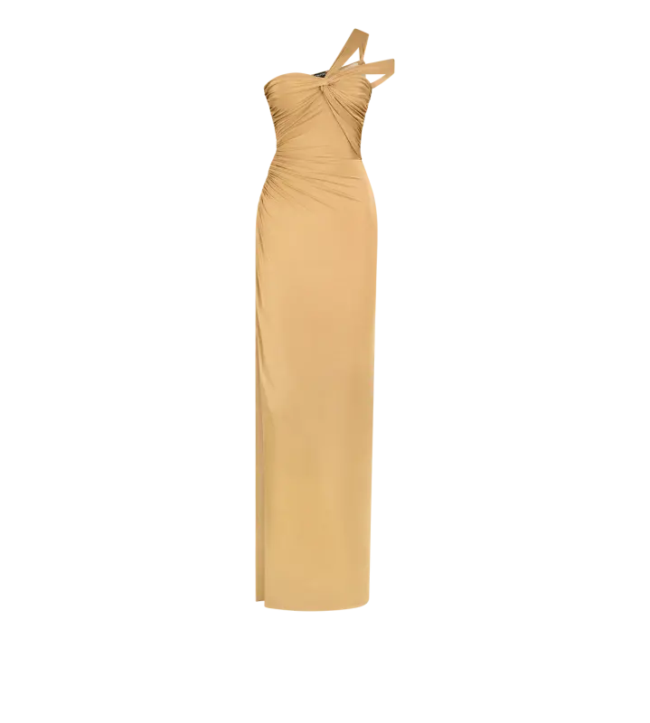 ONE SHOULDER TWIST FRONT EVENING DRESS online